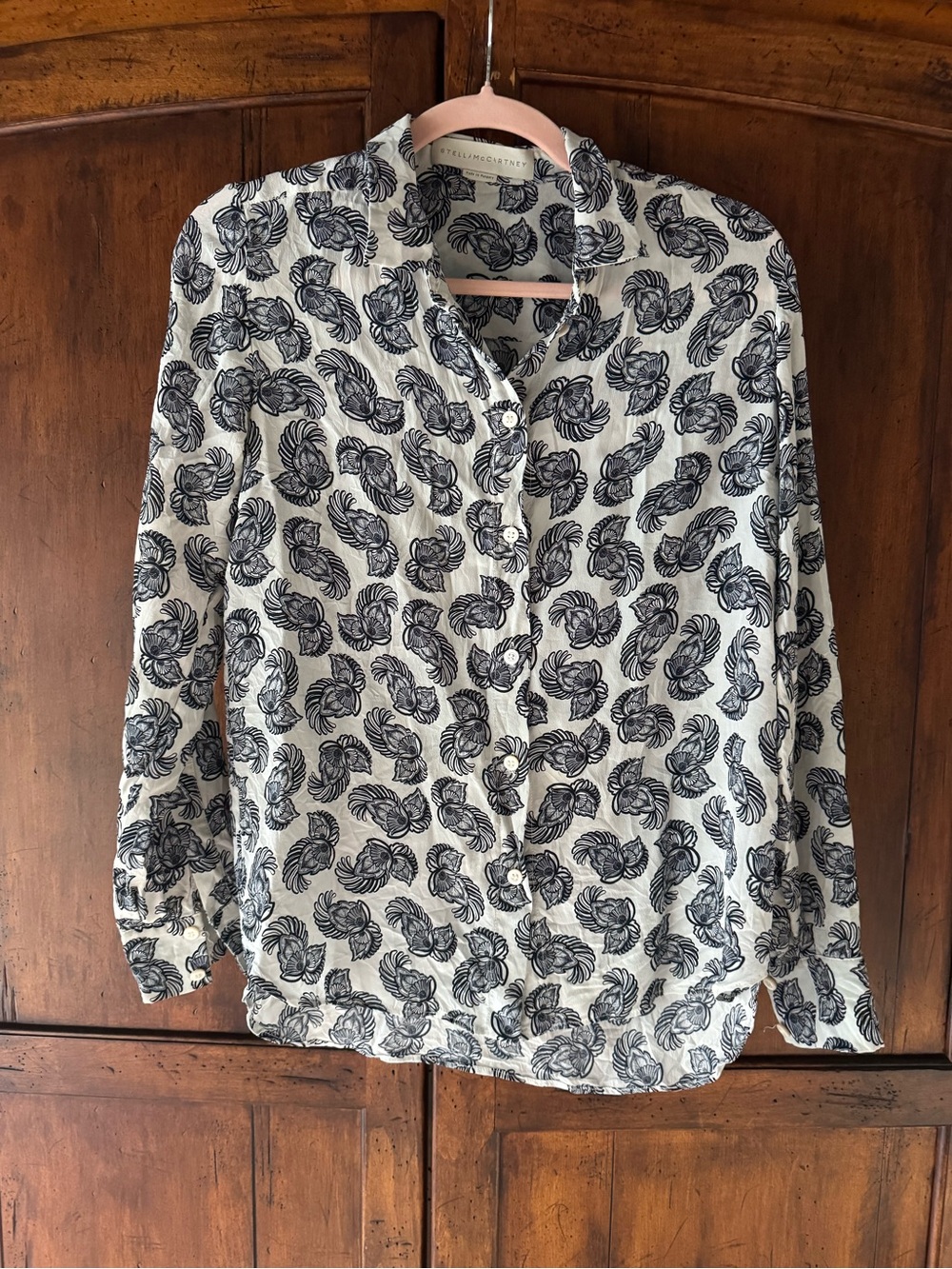 Vintage Stella McCartney Silk Printed Button Down Blouse IT42